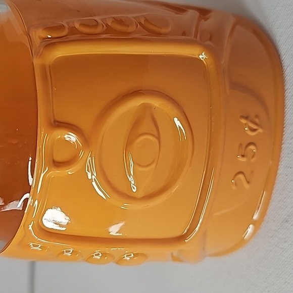 Halloween Candy Dish Orange & Clear Pumpkin Faux Gumball Machine Removable Top - Picture 5 of 11